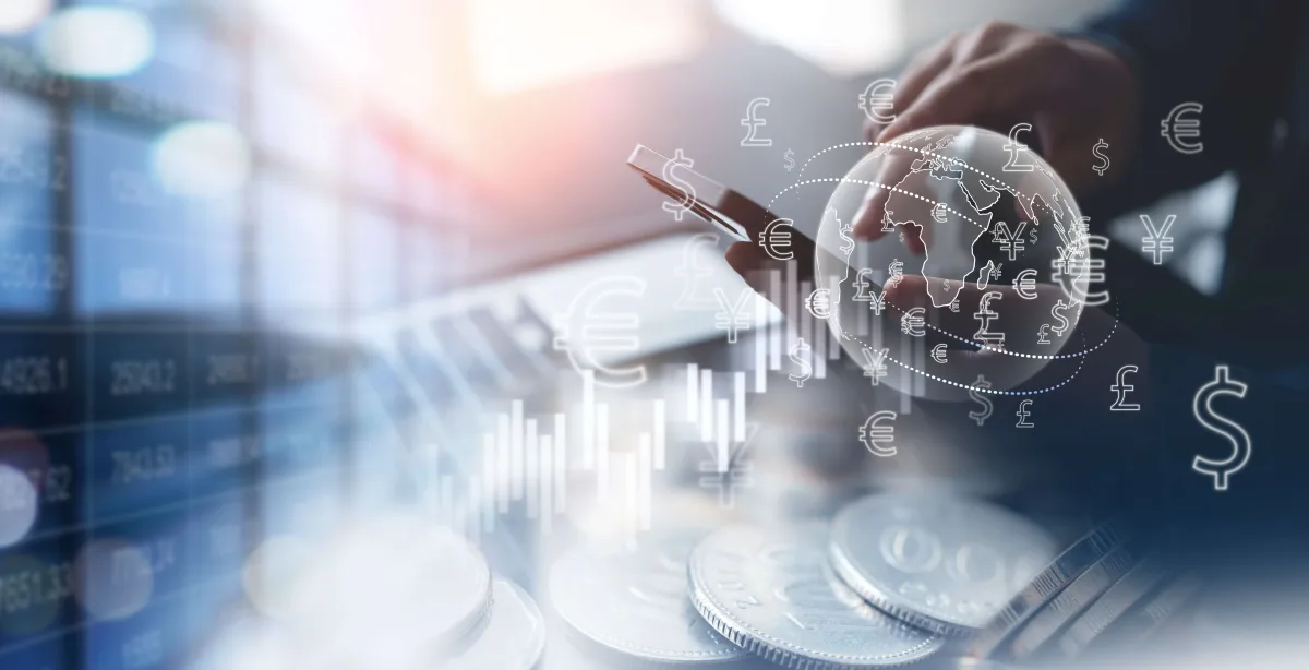 Digital image of a chart showing rising success and financial growth